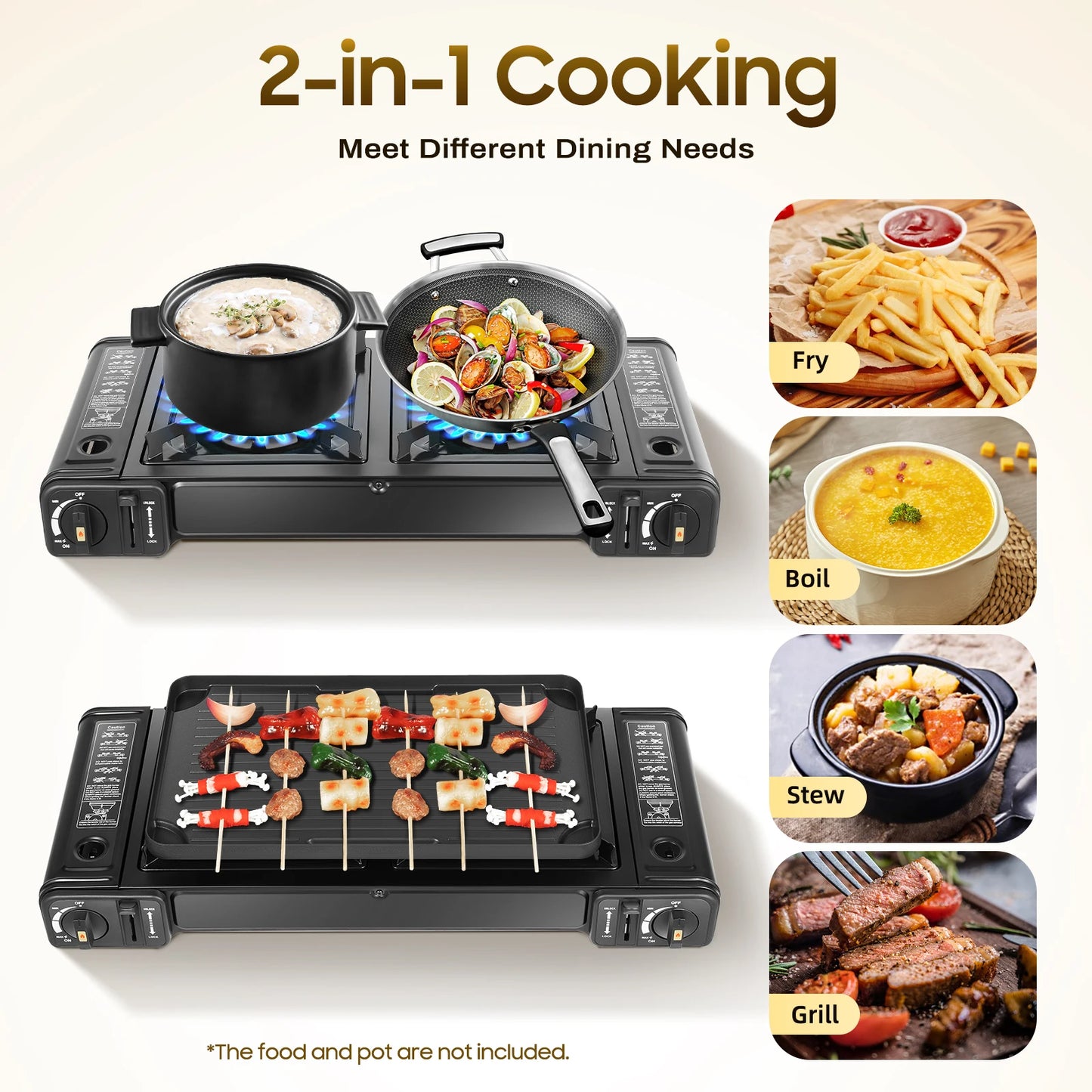 Camping Stove Dual Burner Grill Tray And Storage Case