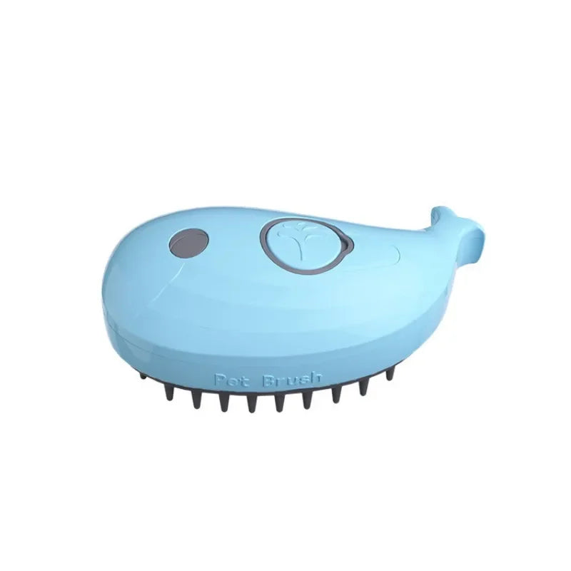 Electric Steamy Pet Brush Cat Massage Comb Whale Shape 3 in 1 Dog Grooming Hair Removal Brush