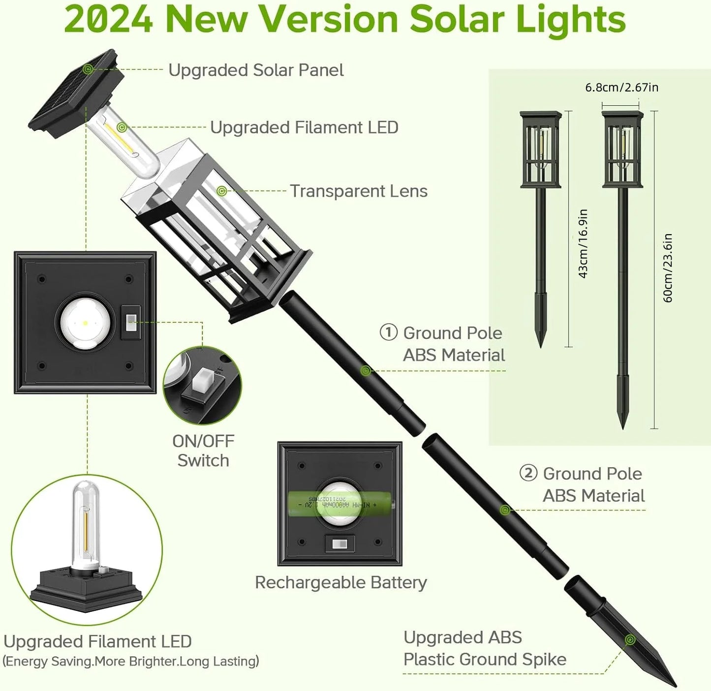 2 6 8 Pack Solar Pathway Lights Super Bright Outdoor Patio