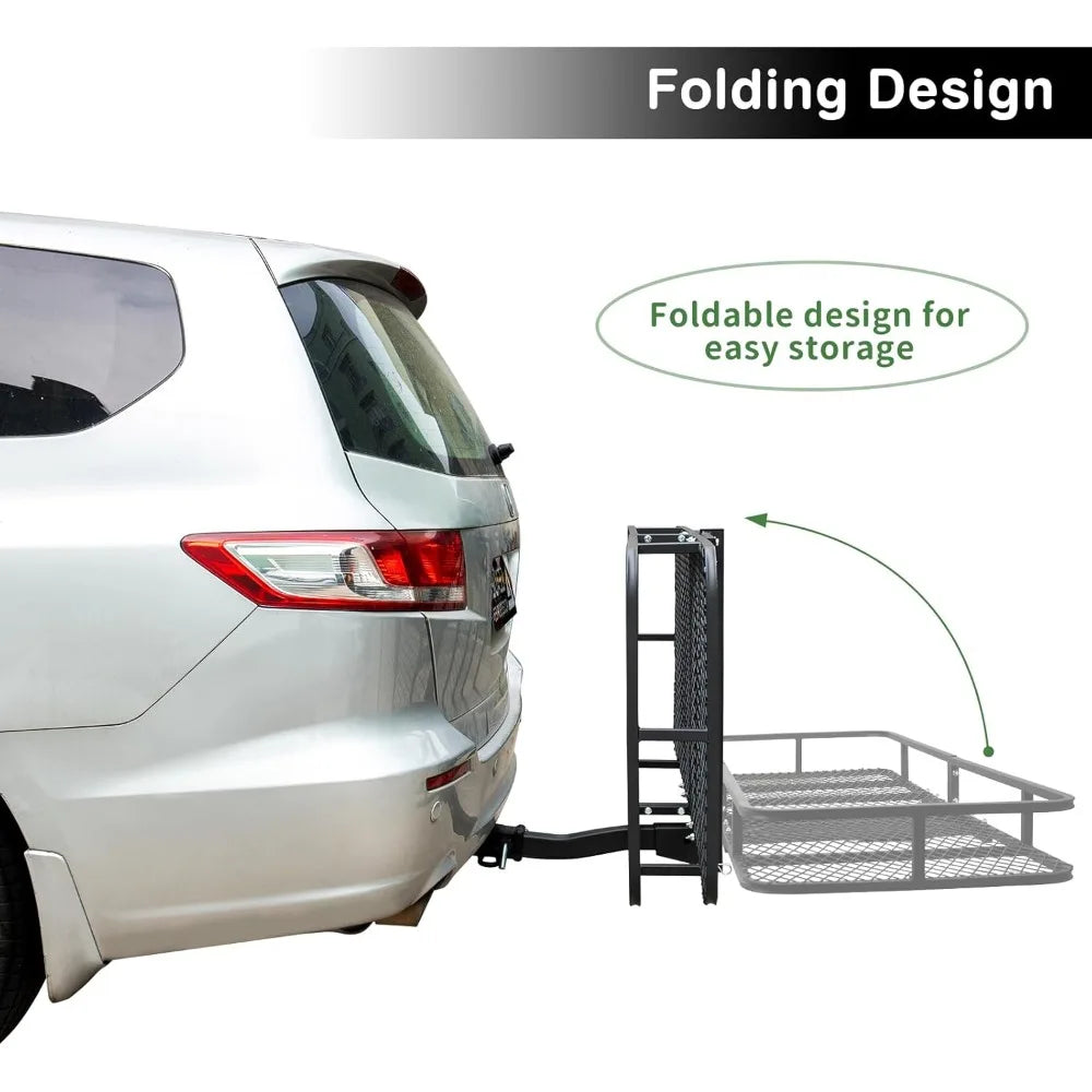 Trailer Hitch Cargo Carrier Rack Folding Mount For SUV RV