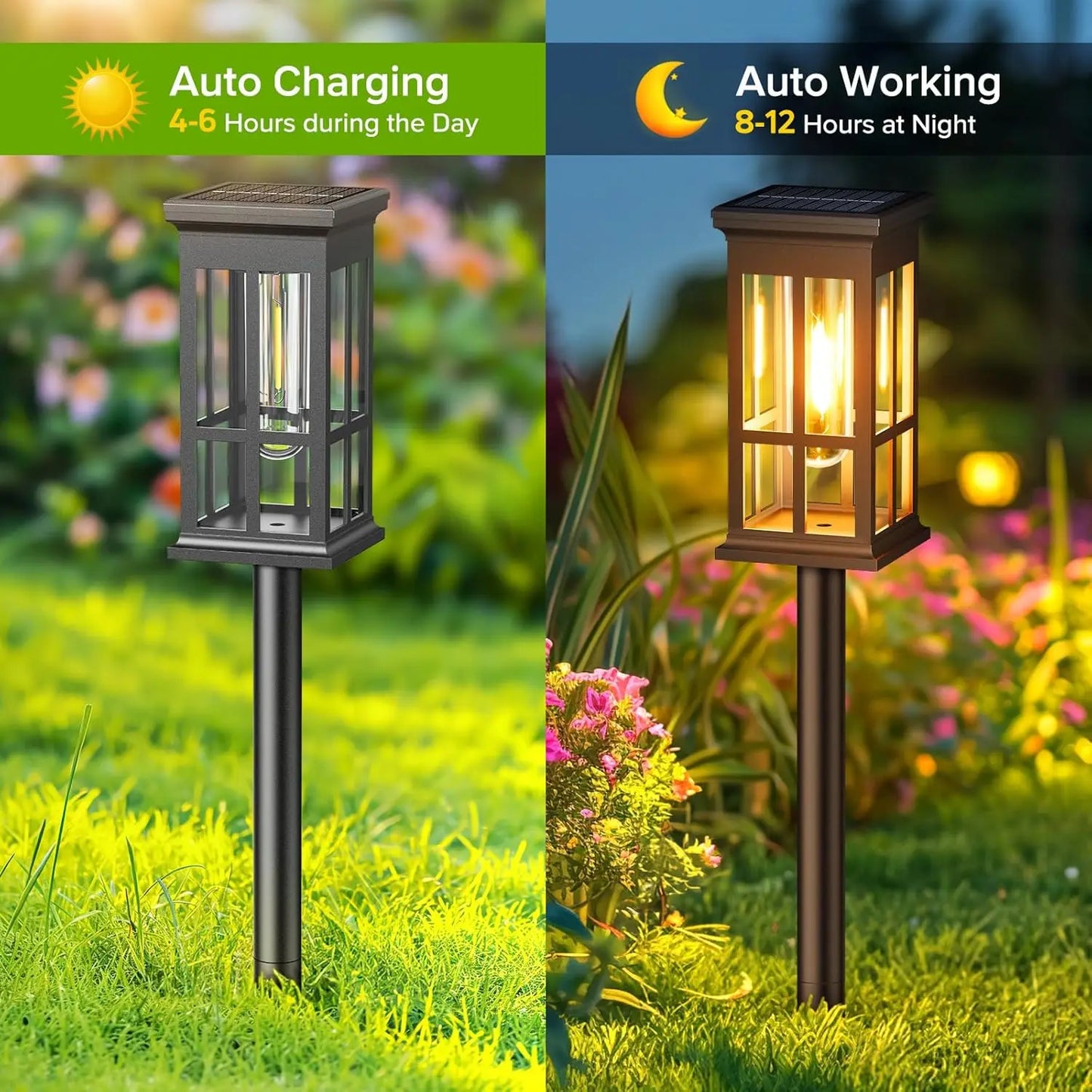 2 6 8 Pack Solar Pathway Lights Super Bright Outdoor Patio