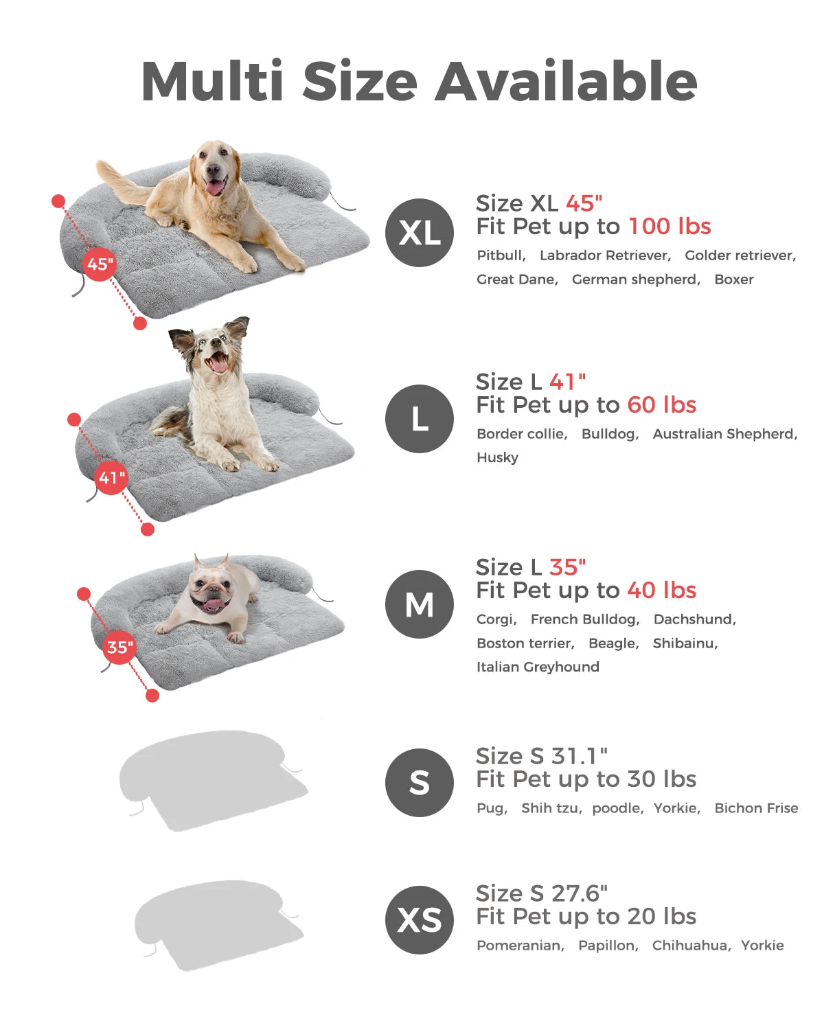 Pet Dog Bed Couch Sofa for Large Dogs Waterproof Washable Cushion Blanket in Three Colors