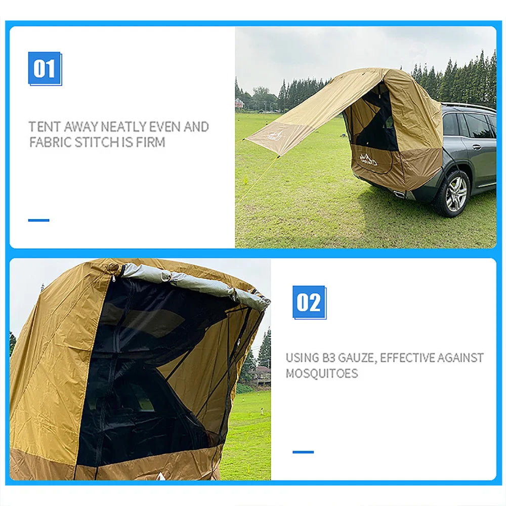 Car Trunk Tent Tailgate Shade Awning Rainproof Camping Tent
