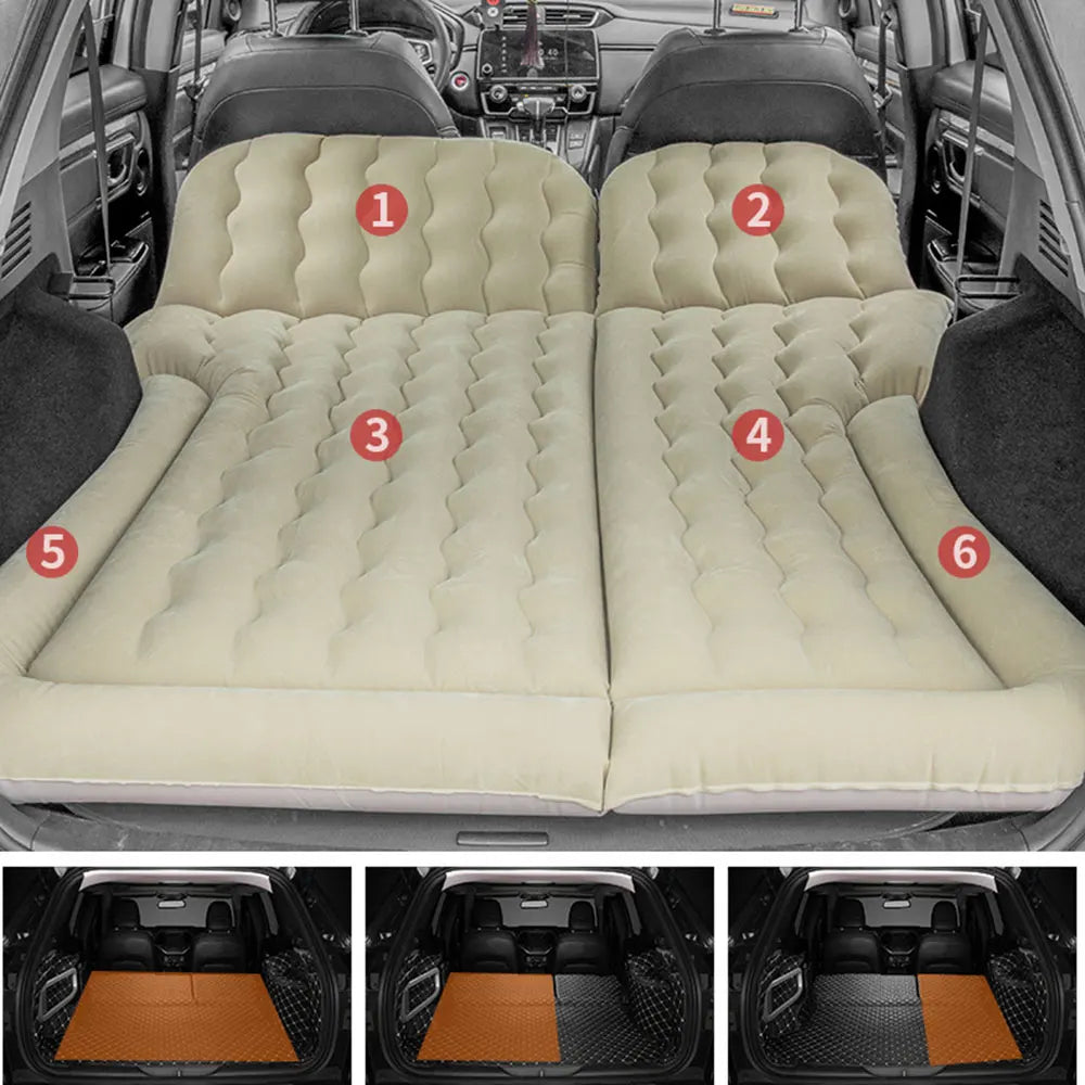 Portable SUV Travel Air Mattress Cushion Inflatable Car Bed Mattress with 2 Pillows Outdoor Camping Cushion
