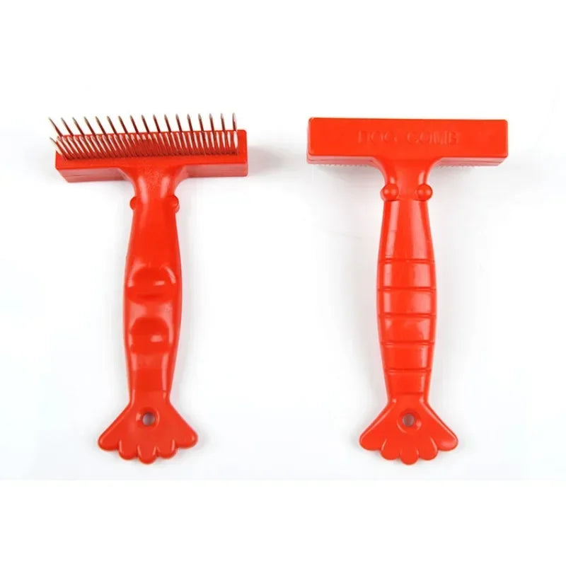 Pet Cat Dog Grooming Rake Brush Stainless Steel Double Row Undercoat Comb Durable Pins
