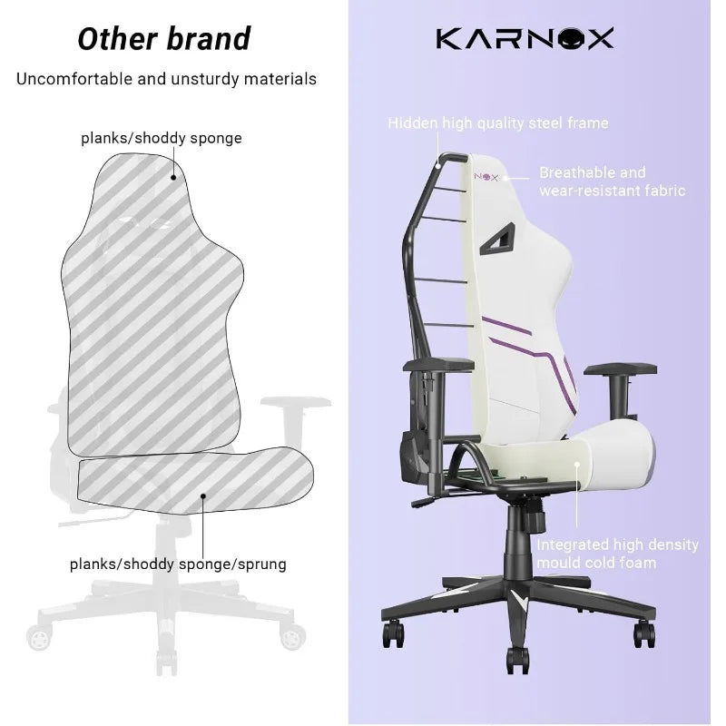 Kornox Ergonomic Gaming Chair Fabric for Adults High Back Office Chair Racing Style Height Adjustable