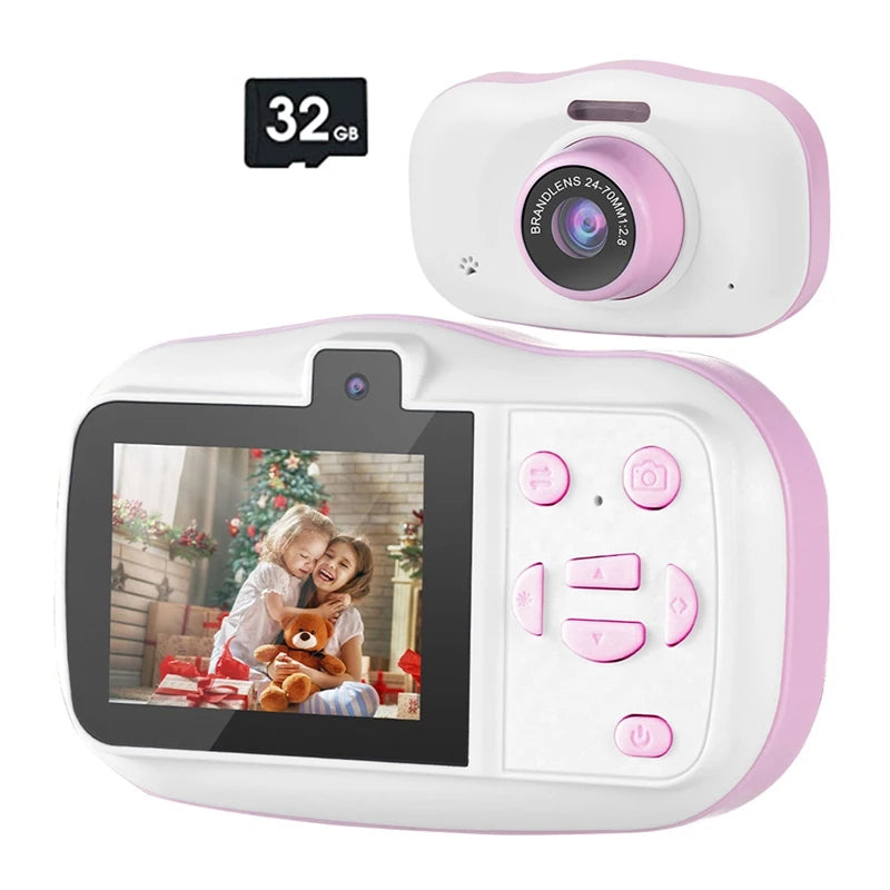 Children's Waterproof Camera 1080P Mini Selfie Digital Toy with 32G Video Camcorder for Kids Birthday Gift Easy to Use