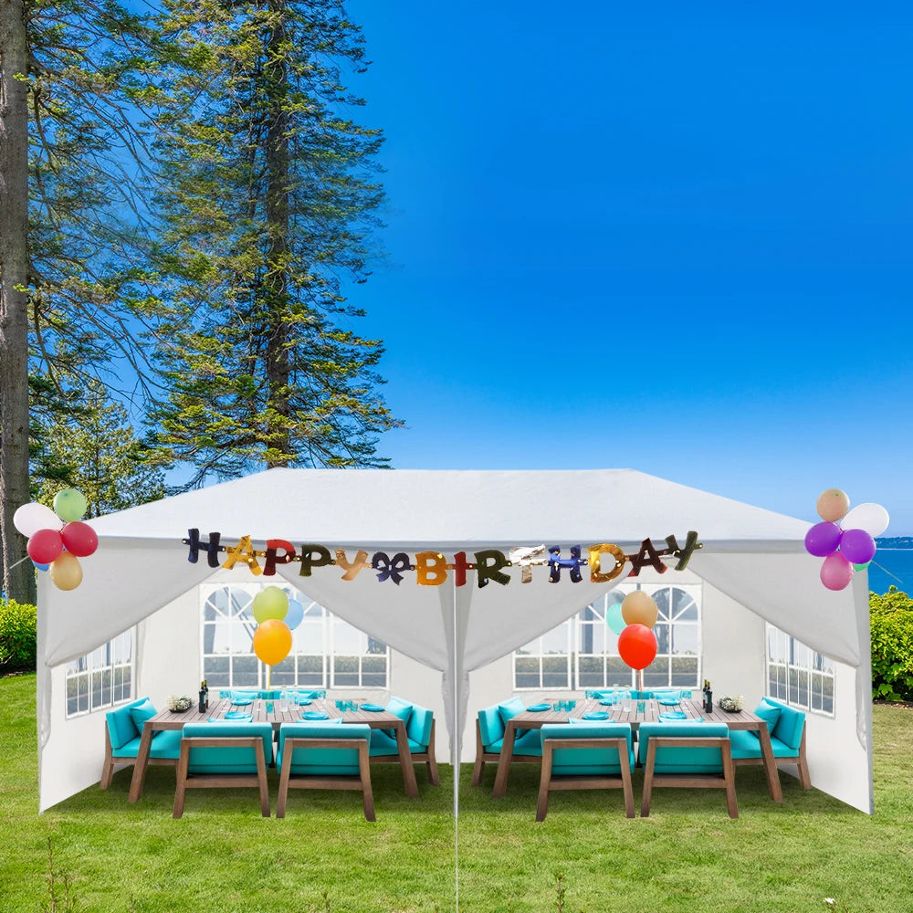 10x20 Outdoor Party Tent with 6 Removable Sidewalls Waterproof Canopy Patio Wedding Gazebo White