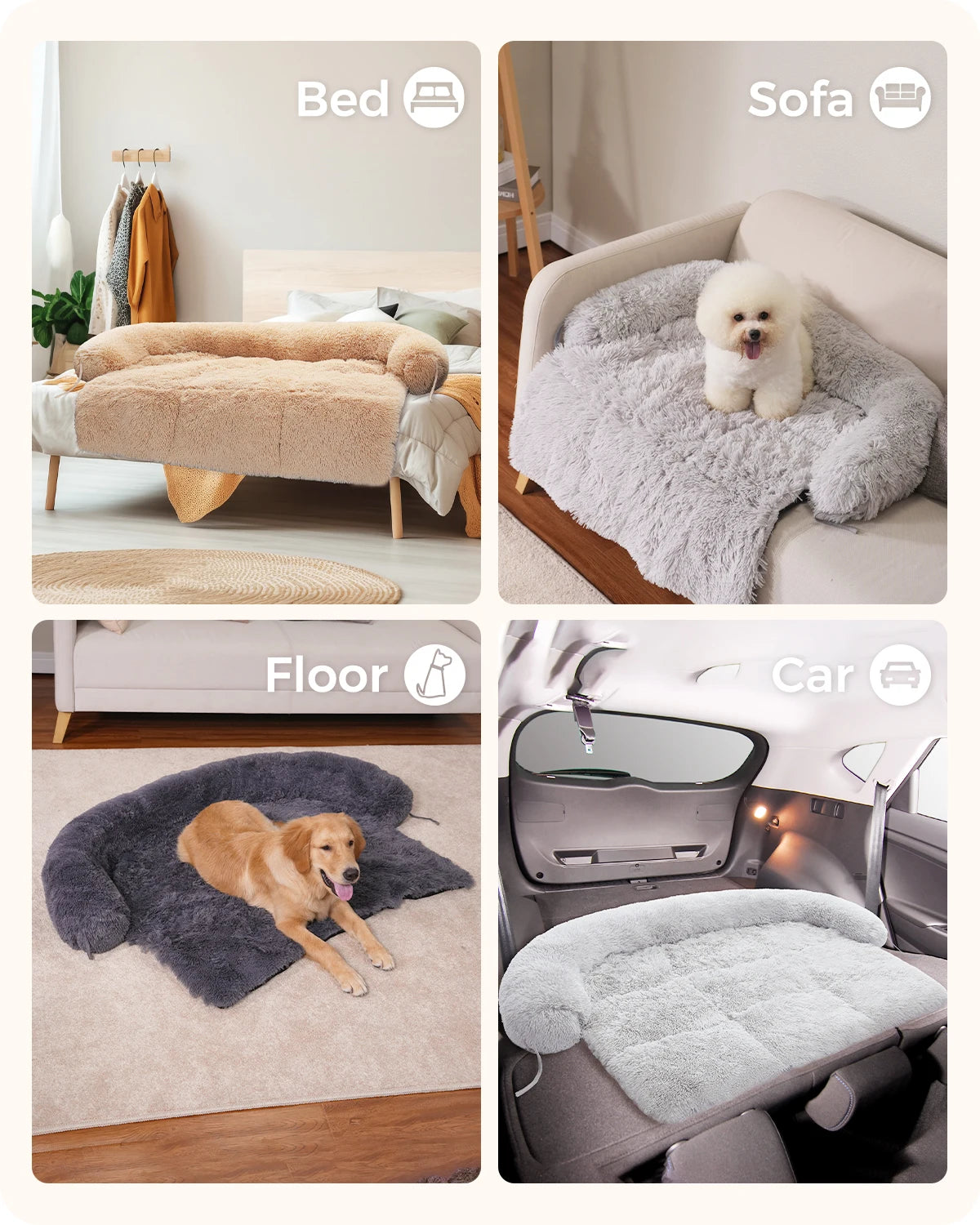 Pet Dog Bed Couch Sofa for Large Dogs Waterproof Washable Cushion Blanket in Three Colors