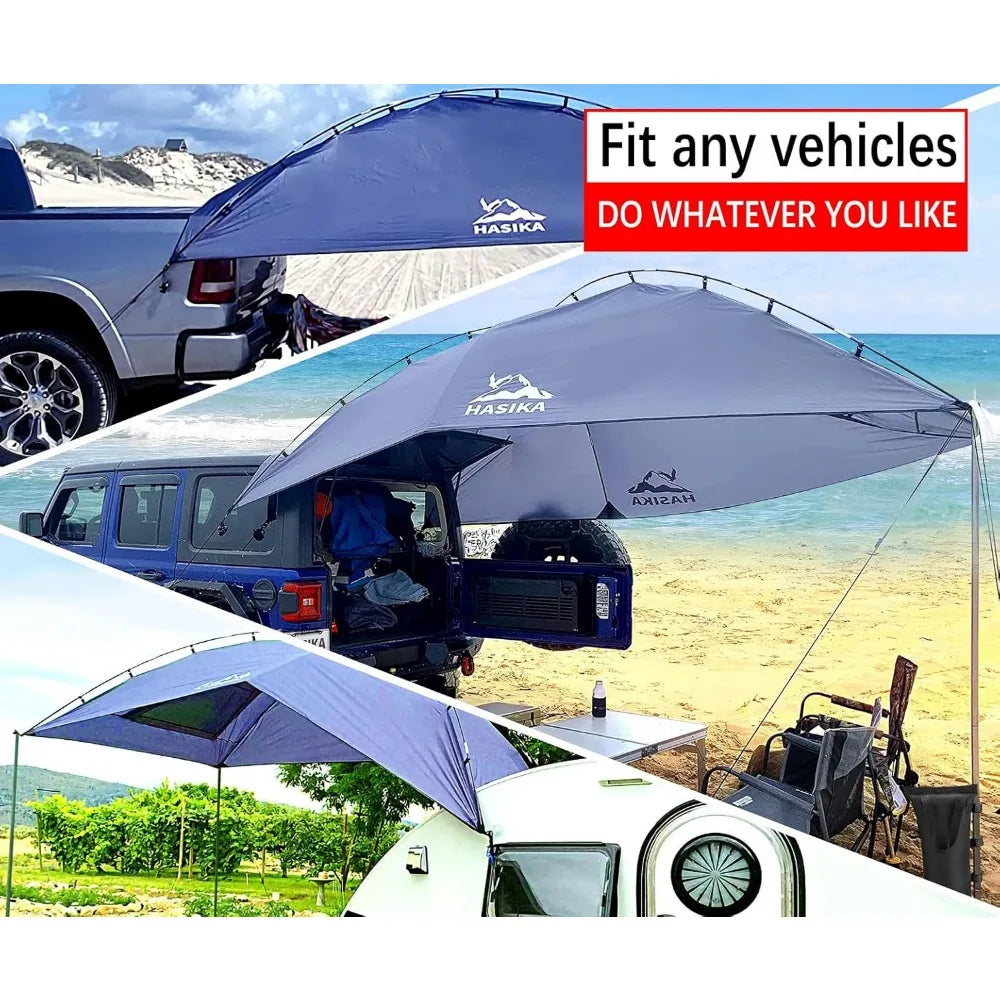 Versatile Teardrop Camping Tent And Awning Tarp For SUVs