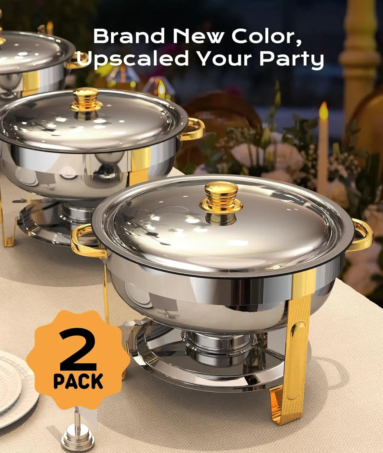Chafing Dishes for Buffet 2 Pack 5QT Elegant Set