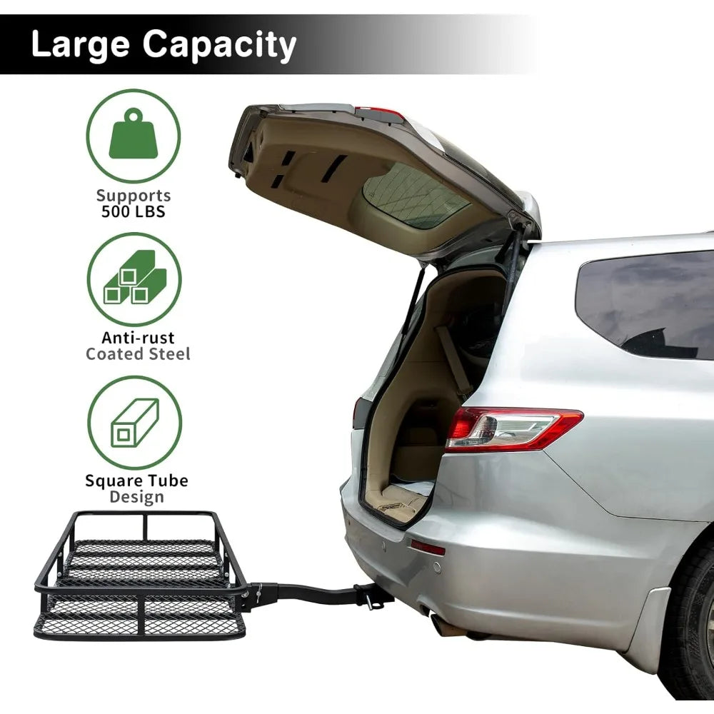 Trailer Hitch Cargo Carrier Rack Folding Mount For SUV RV