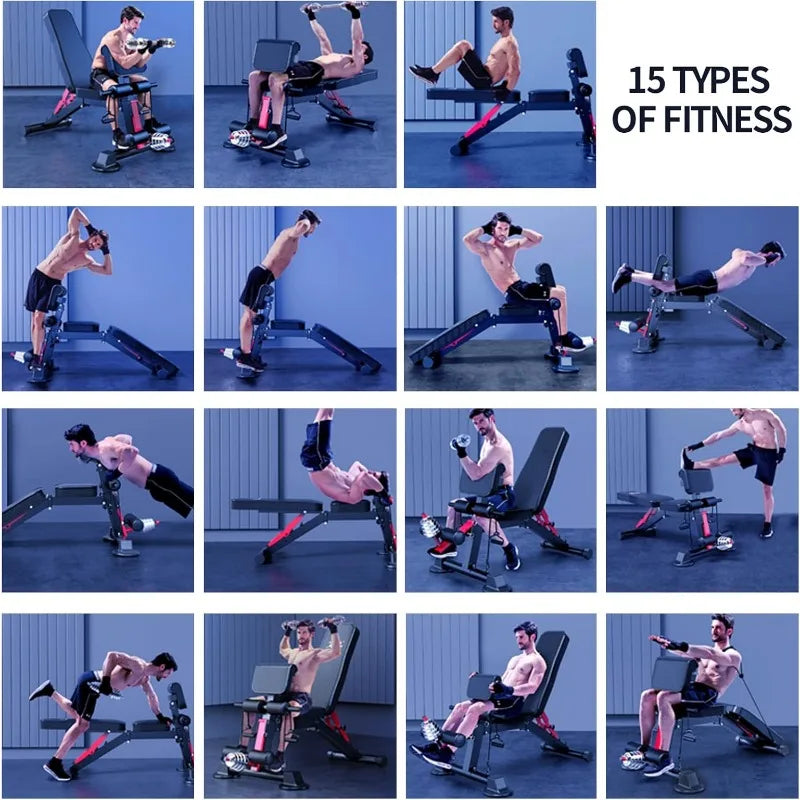 Utility weightBenches for Exercise, Free Installation Design for Portable Fitness Strength Training Equipment at Home Gym