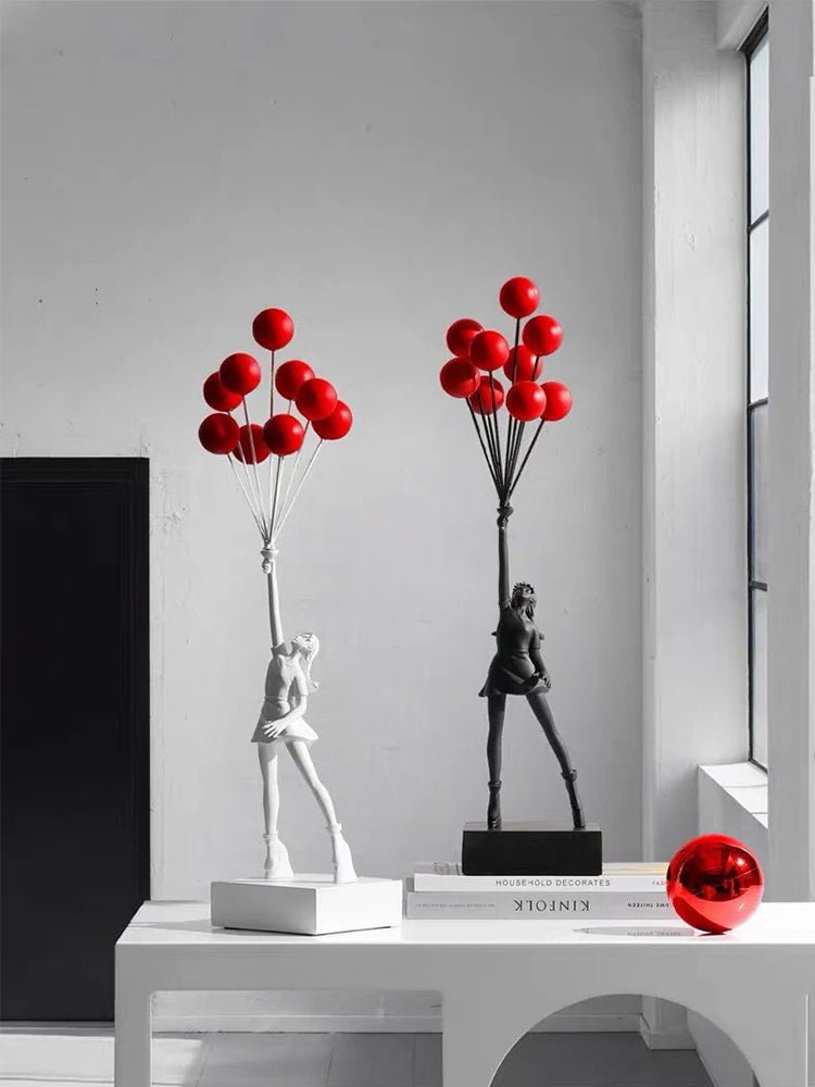 Art Balloon Girl Statues Banksy Flying Balloon Girl Sculpture