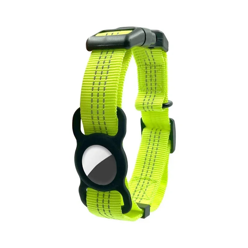 Dog Collar with AirTag Holder Reflective Nylon Anti-Lost Tracking Suit for Dogs and Cats