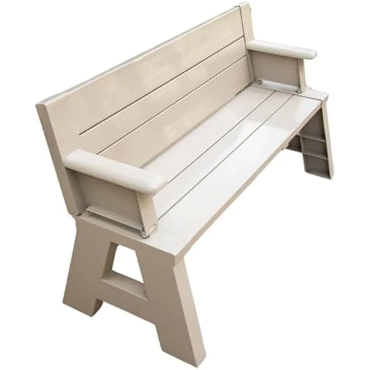 Gen 1 2-in-1 Outdoor Convertible Bench to Picnic Table Space Saving Weather Resistant Patio Furniture for Yard Deck Garden