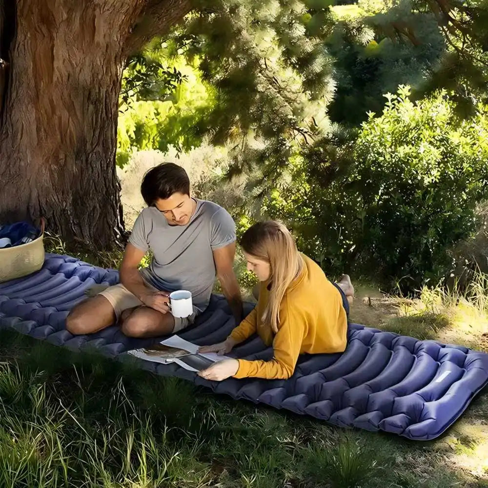 Outdoor Camping Super Thick 4 Inch Inflatable Sleeping Mat with Built In Pillow and Pump for Travel Hiking and Climbing