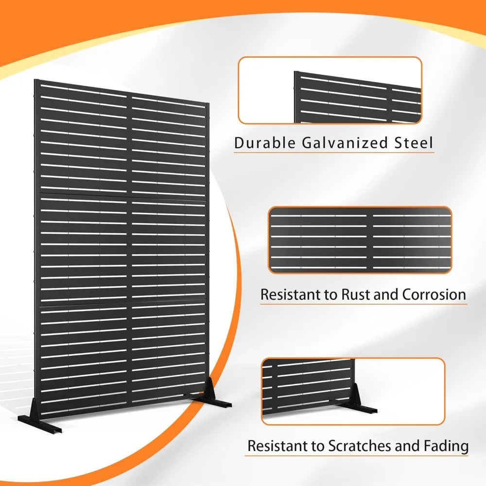 Metal Privacy Screen With Stand 72 Inch 47 Inch Freestanding