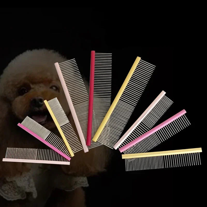 Stainless Steel Pet Grooming Comb Professional Dog Trimmer Light Aluminum Brush for Puppies