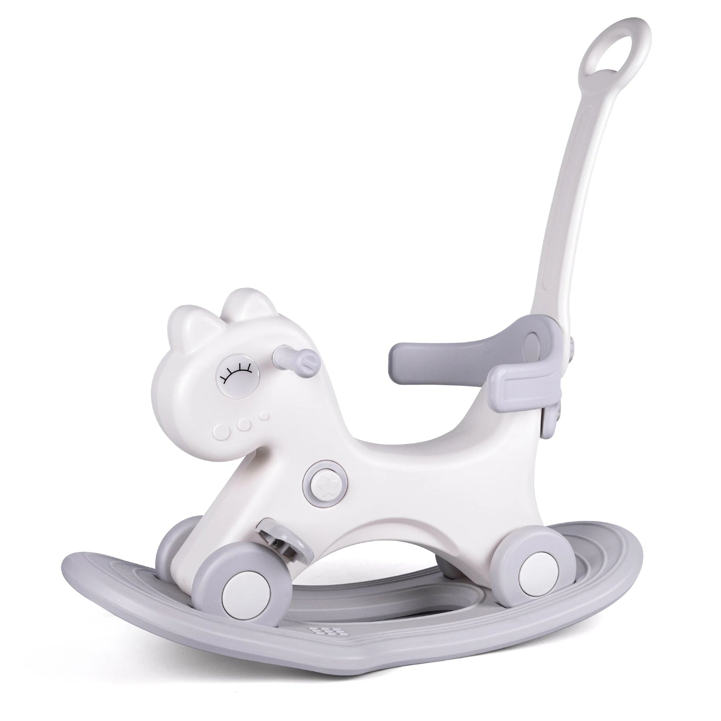 Rocking Horse, Child Safety Push Handle Rocker for Toddlers 1/2/3 Years Old Kids Ride-on Toy Birthday Gift Girl&Boy Swinging Toy