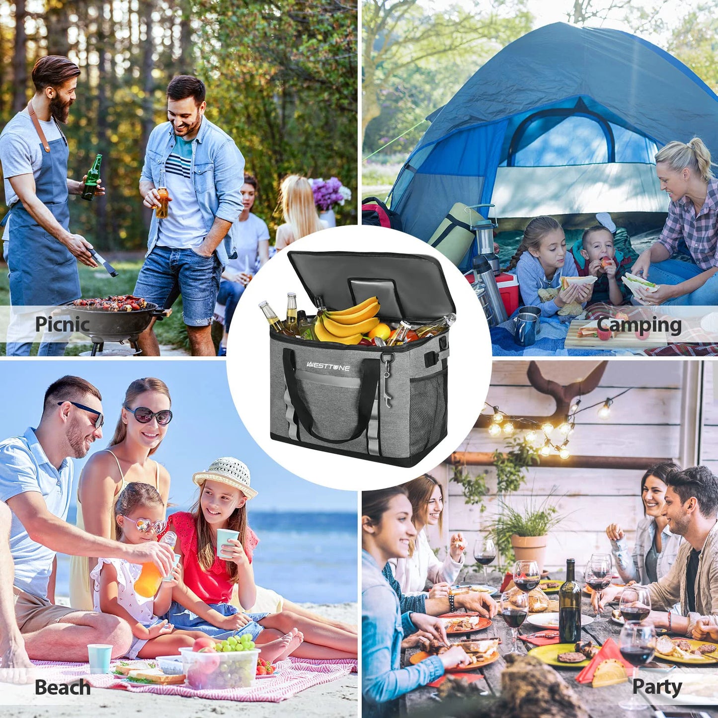 WestTune 75 Cans Soft Cooler Bag Collapsible Leakproof
