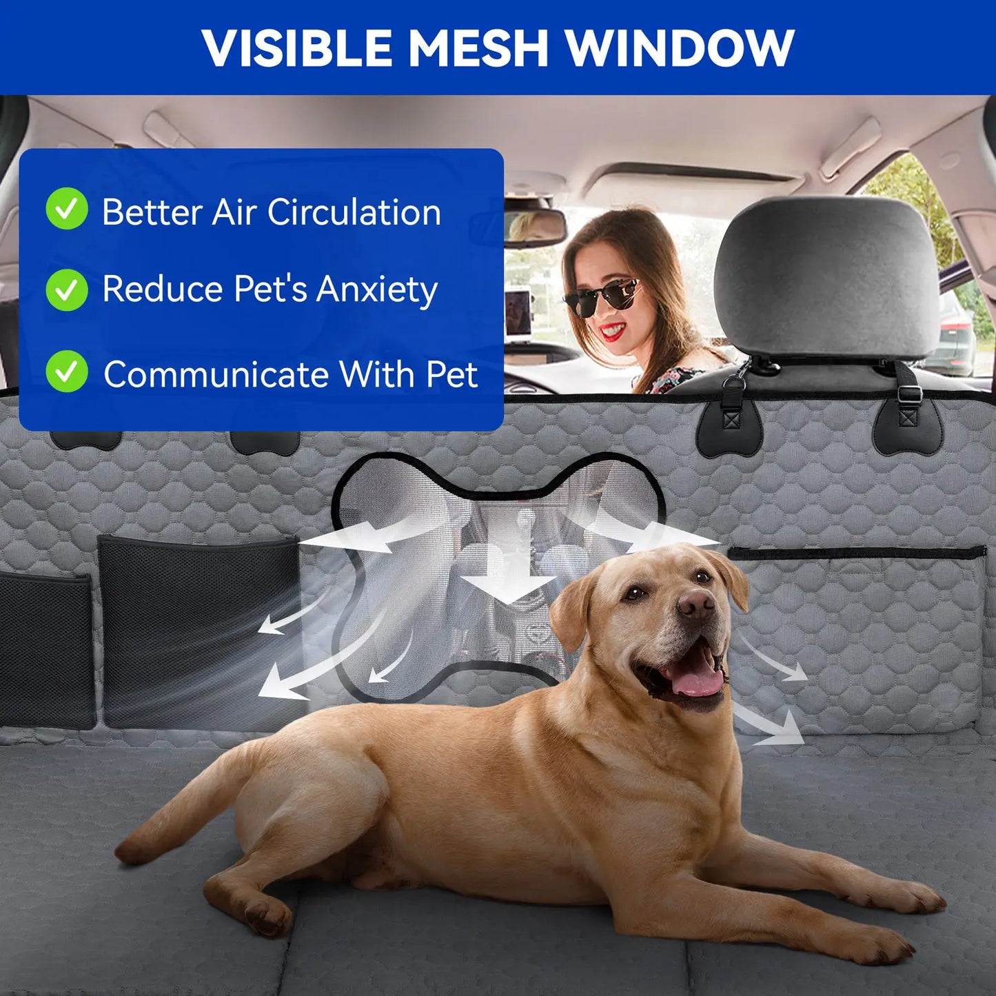 Dog Car Seat Cover Pet Mat Back Seat Extender Cover Travel Protector Mat Car Rear Back Seat Seat Bed