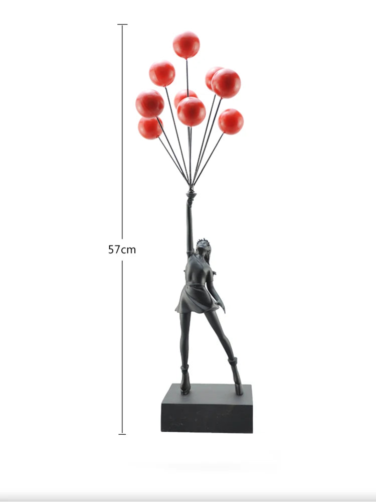 Art Balloon Girl Statues Banksy Flying Balloon Girl Sculpture