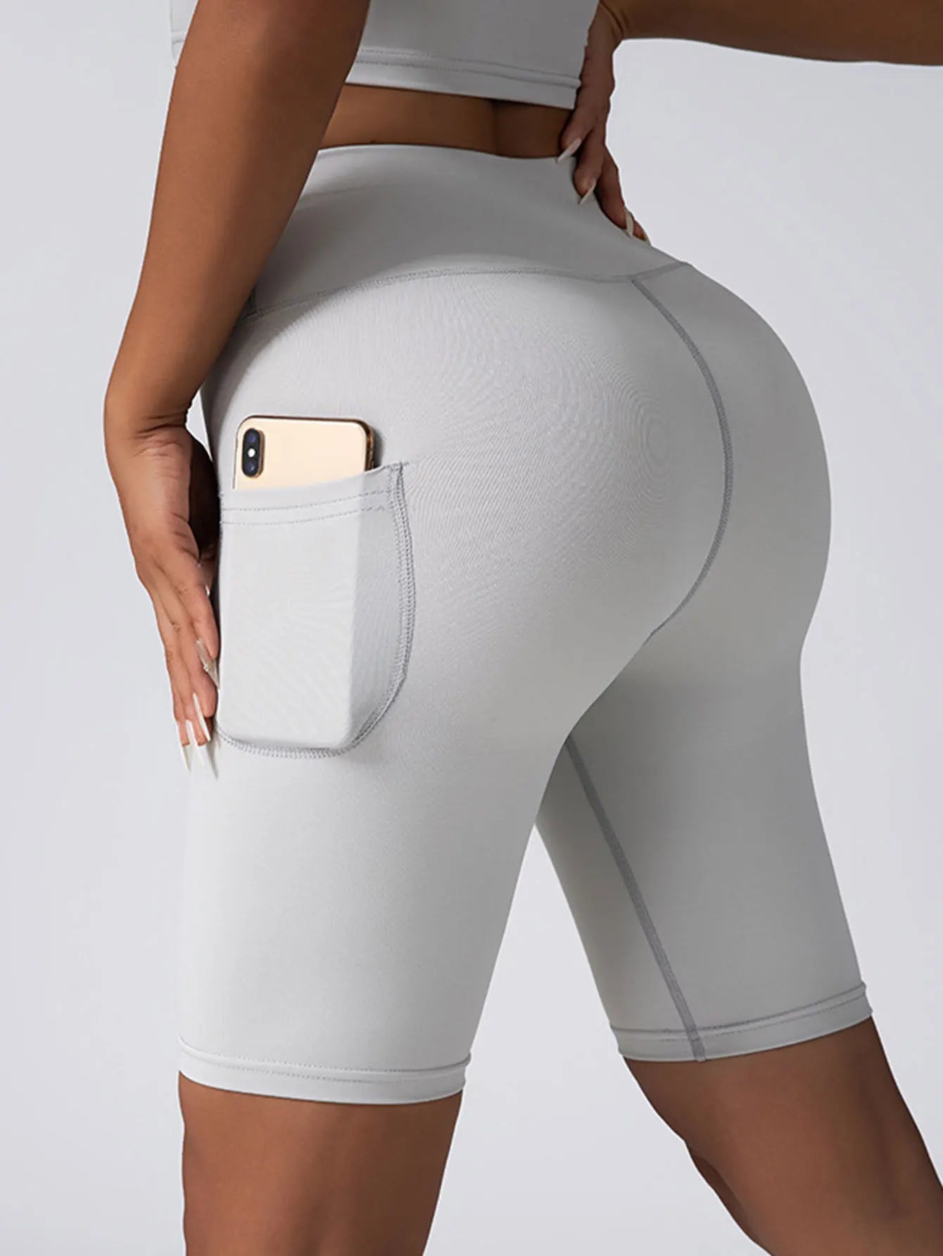 3 Pack Women's High Waist Yoga Shorts Tummy Control Athletic Workout Running Shorts with Deep Pockets