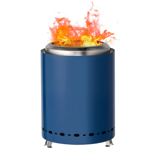 Smokeless Fire Pit Blue 7.1 x 7.1 x 9.7 Inches Durable Outdoor Burner