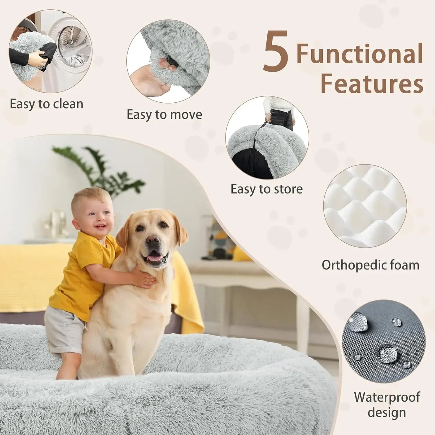Human Dog Bed 71 Inch by 45 Inch by 12 Inch Washable Giant People Dog Bed with 10 CM Thick Memory Foam Large Oversize Dog Bed and Plump Pillow