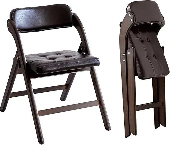 Wooden Folding Chairs Set of 2, Folding Chairs with Padded Seats, 31" Stackable Folding Dining Chairs, Folding Extra Chair for B
