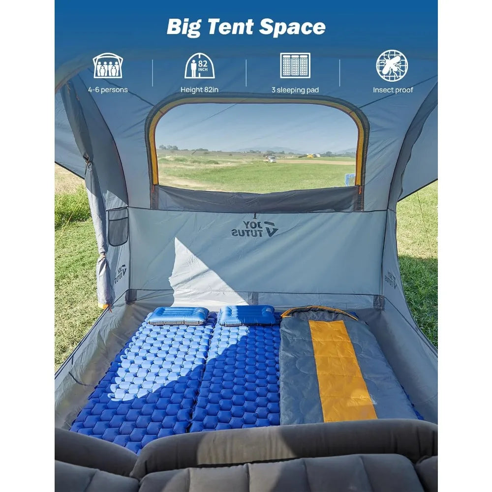 SUV Tailgate Tent With Rainfly Waterproof Aluminum Poles
