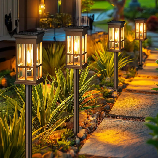 2 6 8 Pack Solar Pathway Lights Super Bright Outdoor Patio