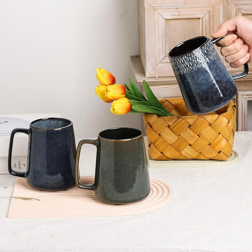 Large Ceramic Coffee Mugs 24oz Extra Large Handle Design Dishwasher Microwave Safe Unique Glaze Ideal for Home and Office Gifts