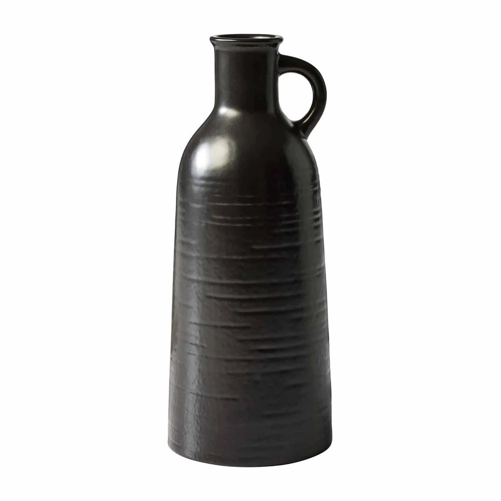 4 Pack 8 Inch Black Ceramic Jug Vases Centerpiece Set