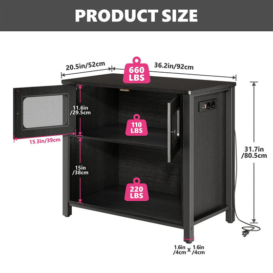 Aquarium Stand with Cabinet Storage for 40 to 50 Gallon Fish Tanks and Reptile Tanks Adjustable Feet and Anti-Tilt Device