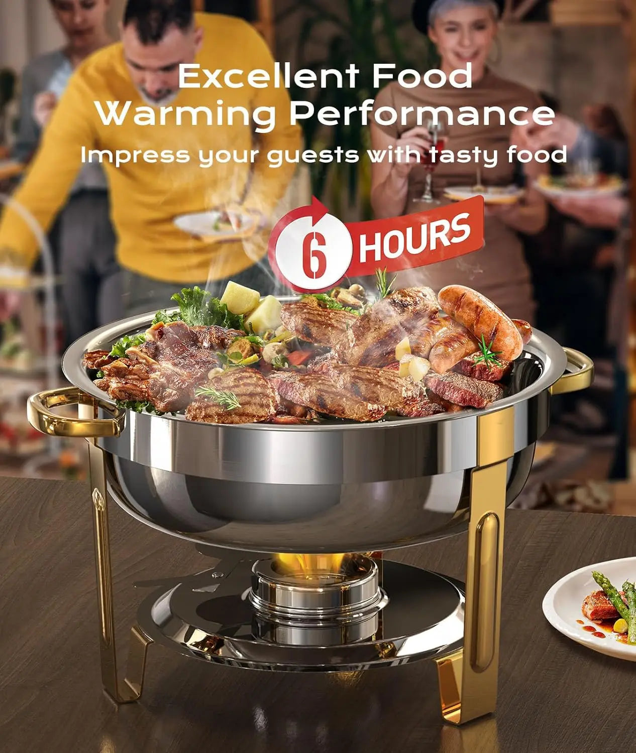 Chafing Dishes for Buffet 2 Pack 5QT Elegant Set