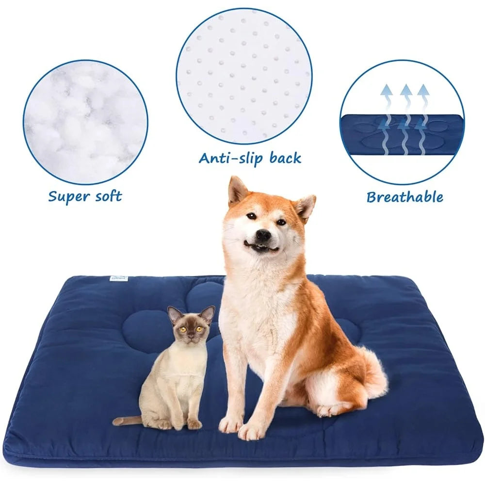 Anti Slip Dog Crate Mat Washable Kennel Pad Comfortable Sleeping Mat for Pets Furniture and Car Seat Protection