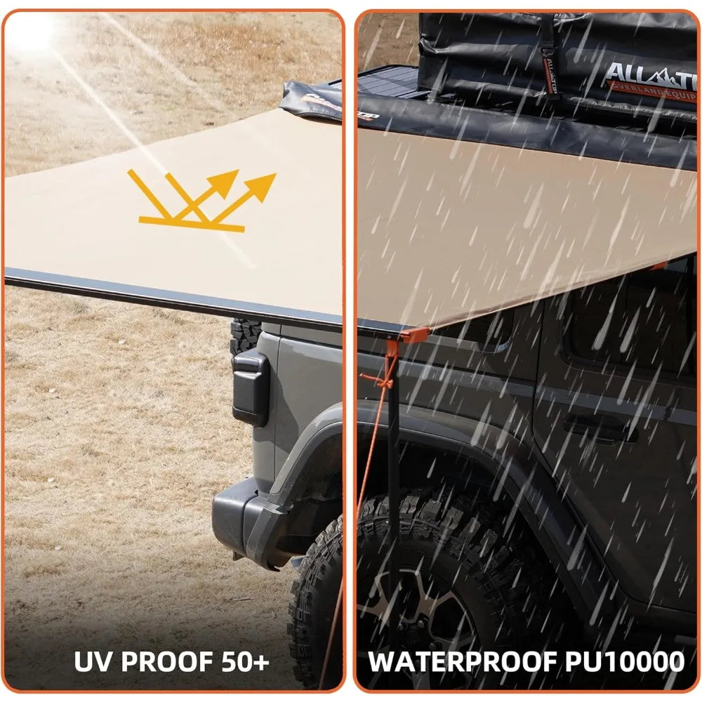 Vehicle Awning Roof Rack Pull Out Sun Shade UV50 4x4 Camping