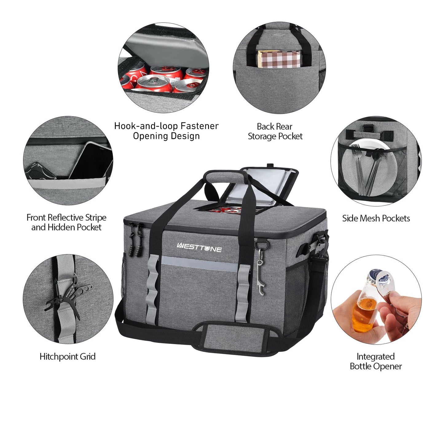 WestTune 75 Cans Soft Cooler Bag Collapsible Leakproof