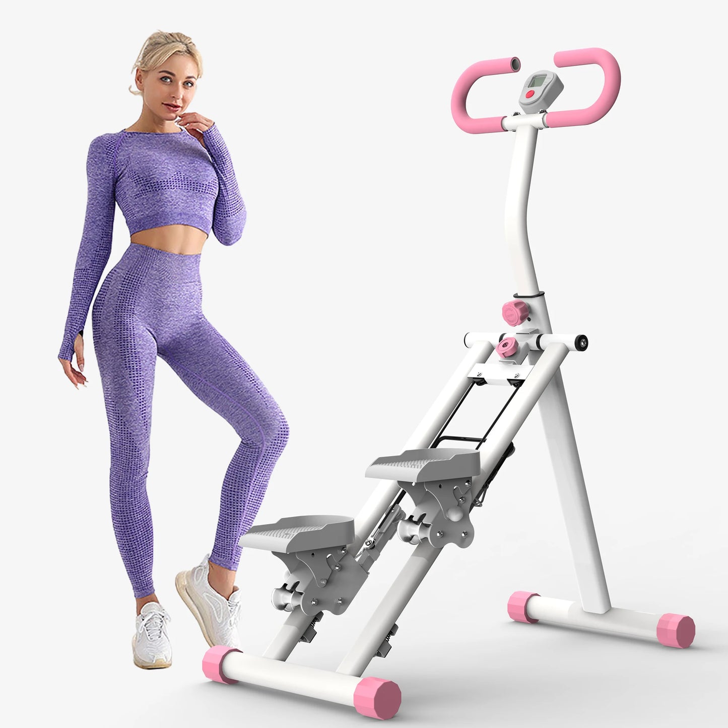 330lbs Stair Stepper Climber Machine with Handlebar Upgrade Vertical Climber Workout Machine for Full Body Exercise