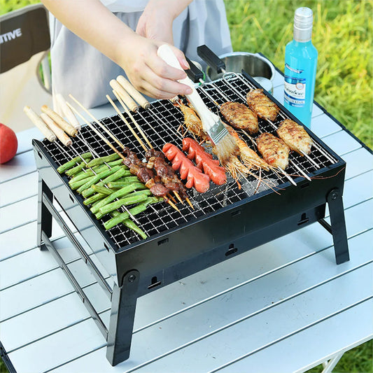 Portable Charcoal BBQ Grill Stainless Steel Mini Tool Kit