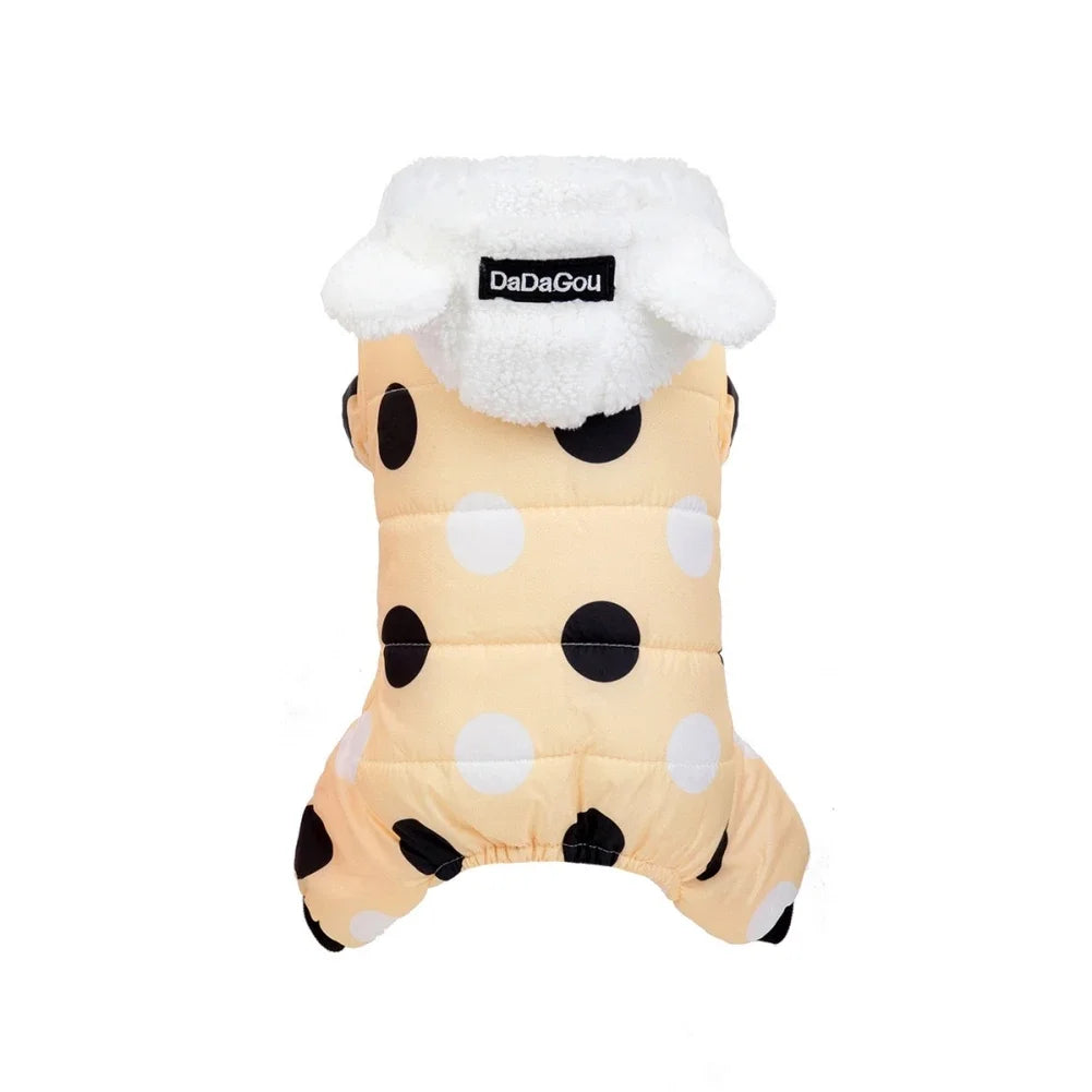 Winter Pet Hoodie Coat Cotton Clothes Dot Sweatshirt Super Warm Jumpsuit for Small Dogs Chihuahua Dog Jacket