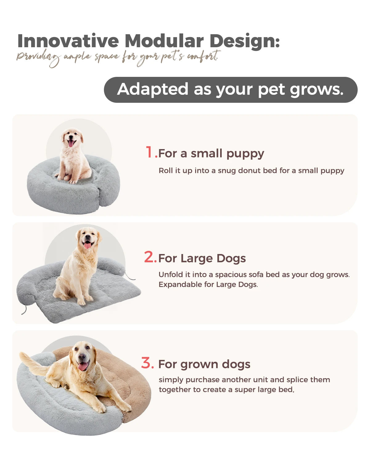 Pet Dog Bed Couch Sofa for Large Dogs Waterproof Washable Cushion Blanket in Three Colors