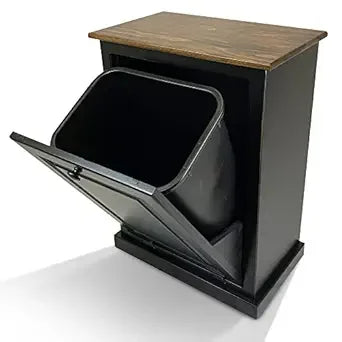 Tilt Out Trash Cabinet - Wooden Pull Out Cabinet, Decorative Trash Bin for Kitchen, Bedroom, & Home Patio, Tilt Out Laundry Ham