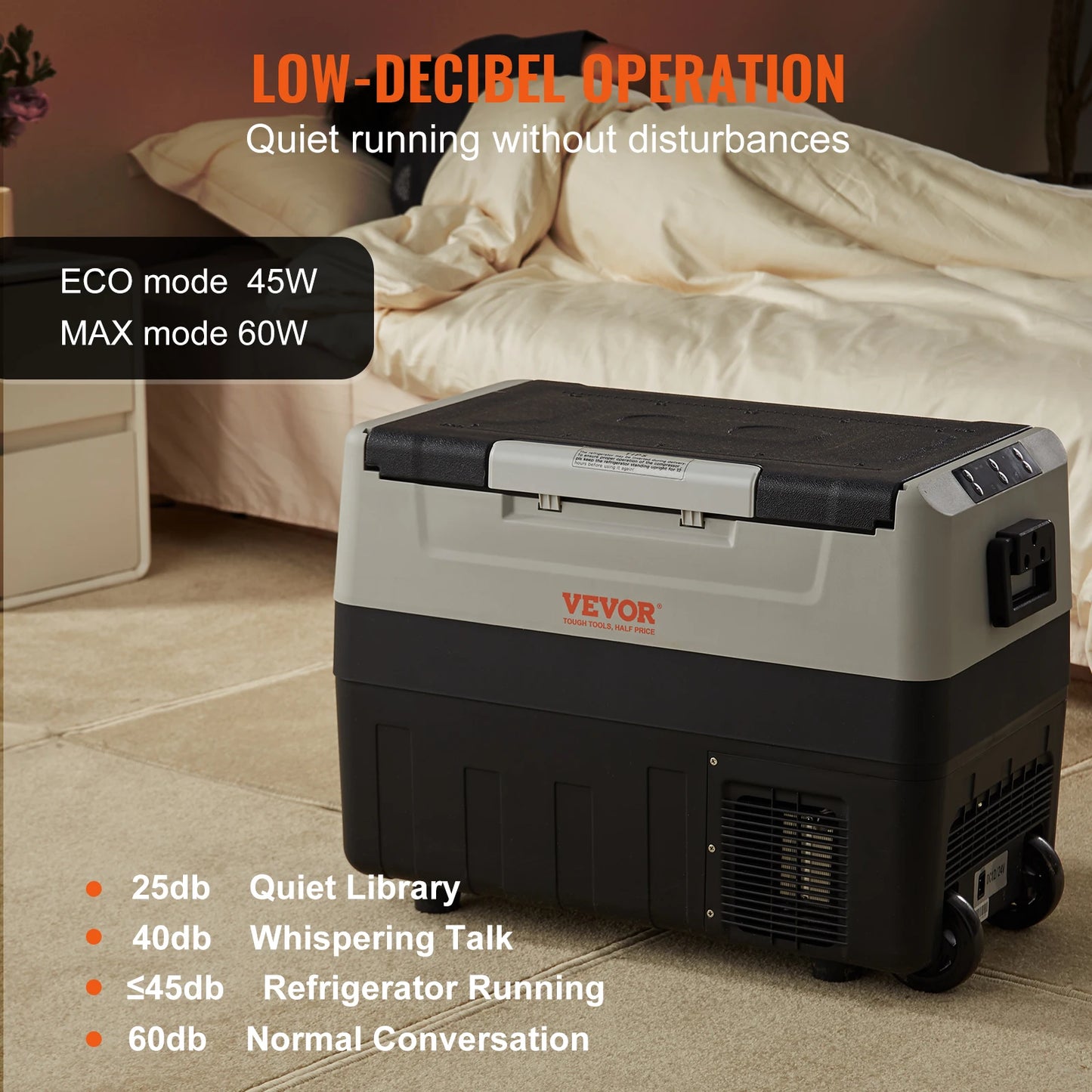 VEVOR Portable Foldable Handle Car Refrigerator 35L 45L 55L Compressor Freezer for Camping Picnics Travel