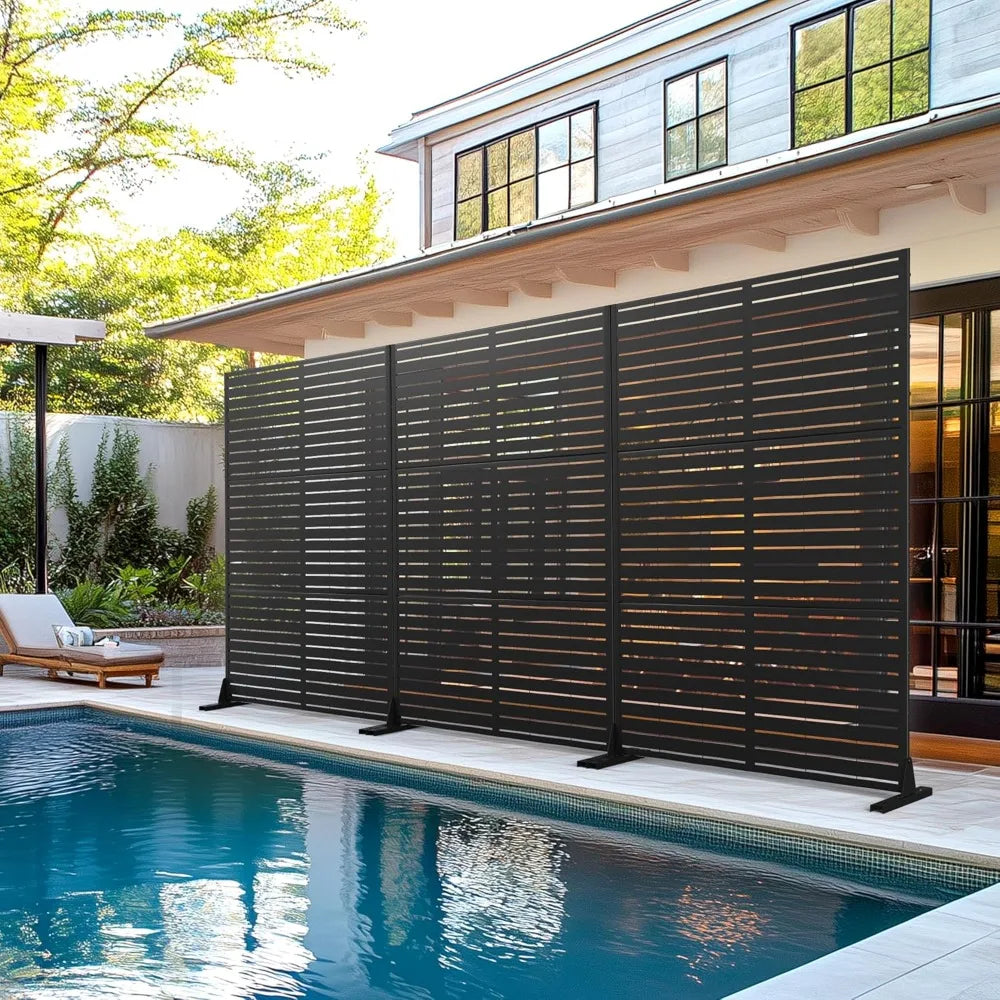 Metal Privacy Screen With Stand 72 Inch 47 Inch Freestanding