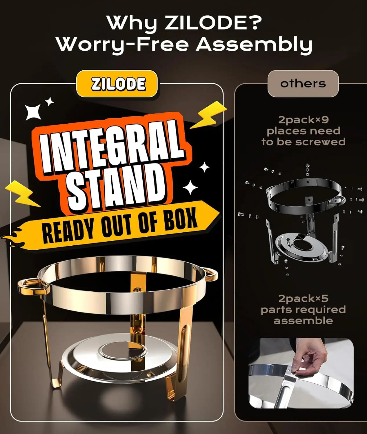 Chafing Dishes for Buffet 2 Pack 5QT Elegant Set