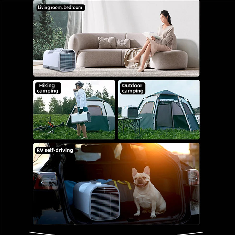 Treeligo 12V 24V 110V Portable Electric Tent Air Conditioner Outdoor Camping AC for Car SUV RV Camper Van