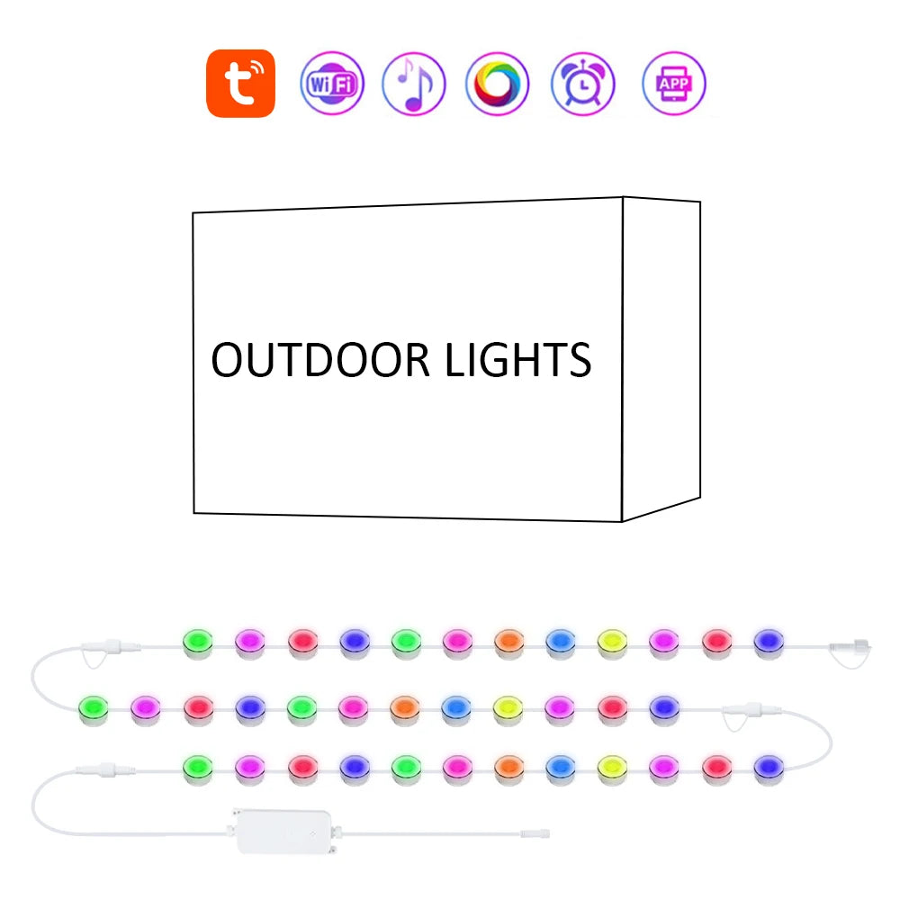 RGBIC Smart LED String Lights for Indoor Wall Use with Alexa Color Changing Feature and Music Sync Function